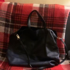 Alice.D large leather two tone tote.    Made in Italy